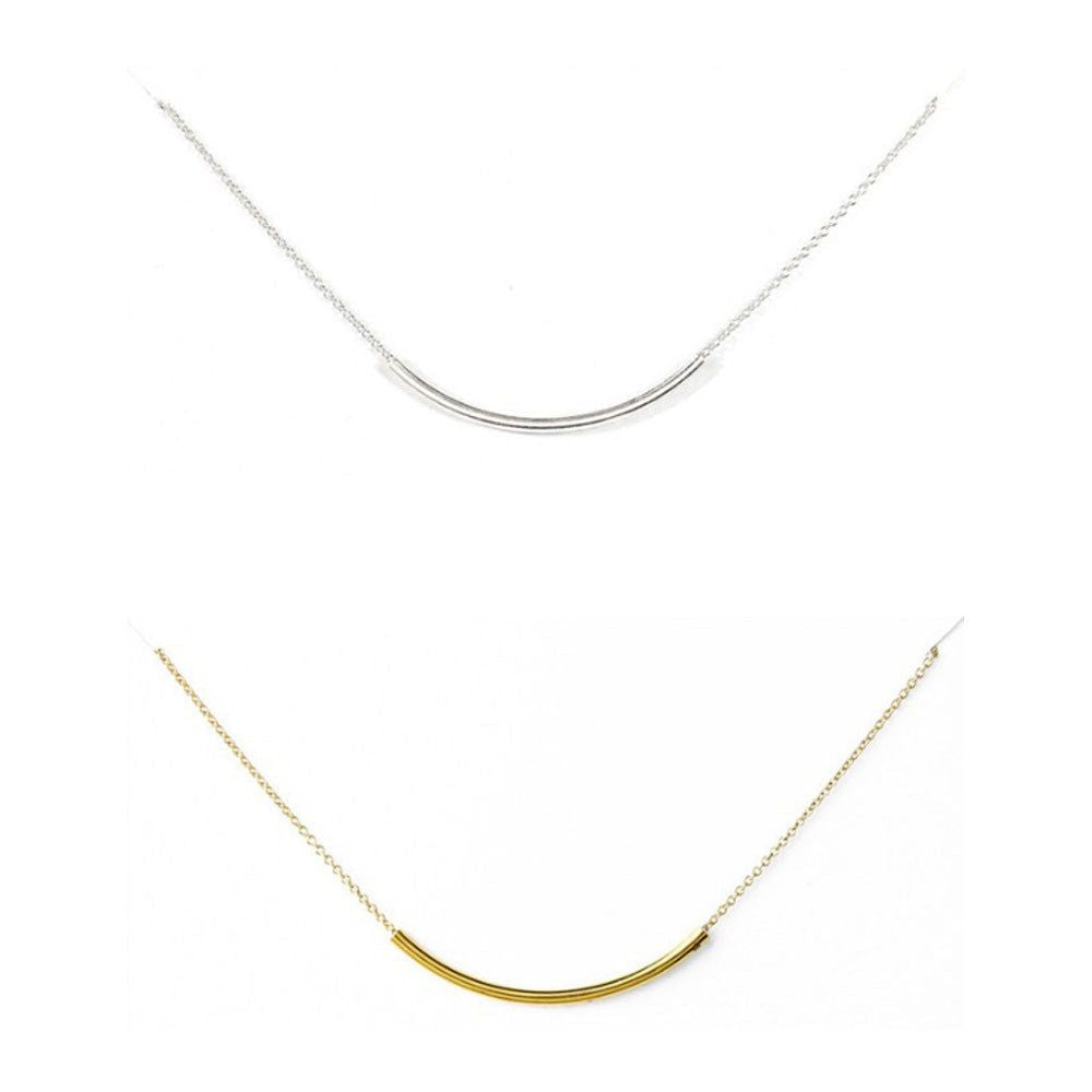 SWEET SMILE Curvy Bar Necklace 468727221