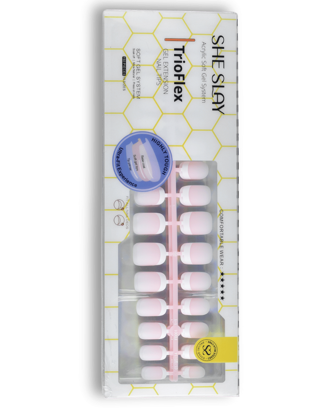 SheSlay Trio Flex Gel French Tip Nails Pre-Colored Press-On Nail Extensions 468652081