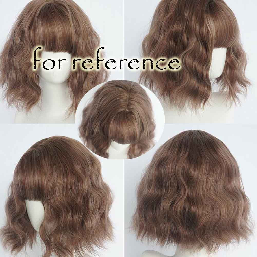 30 cm Brown Bob Short Curly Wave Synthetic Hair Wig 468729961