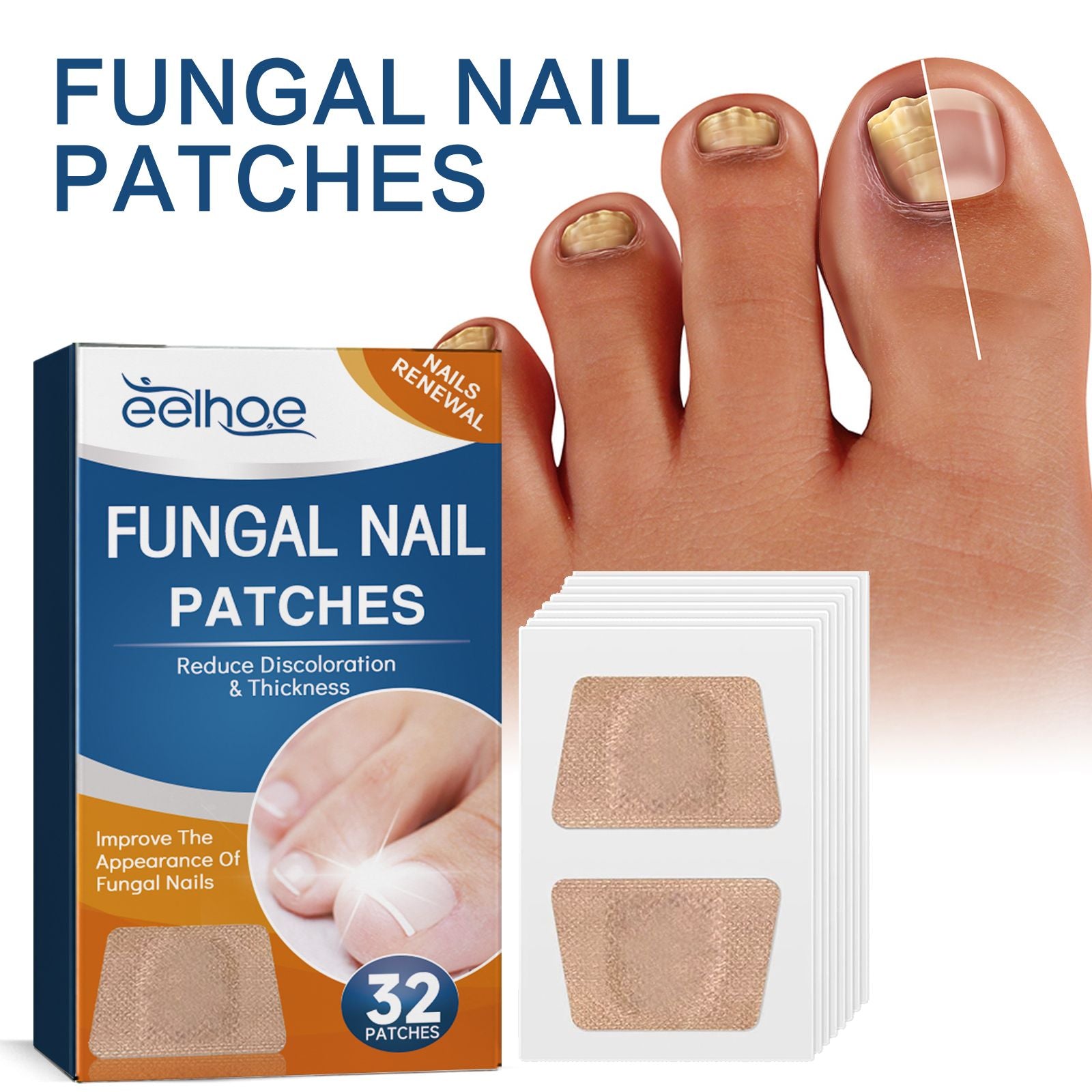EELHOE Toenail Care Patch Gray Nail Care 468652511