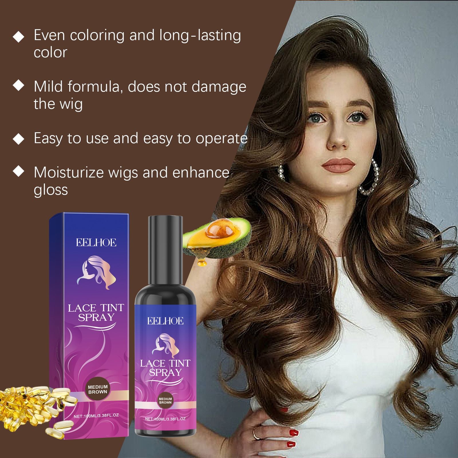 EELHOE Hair Wig Care Lace Wig Invisible Glue Hair Wig Styling Hair Care 468727361