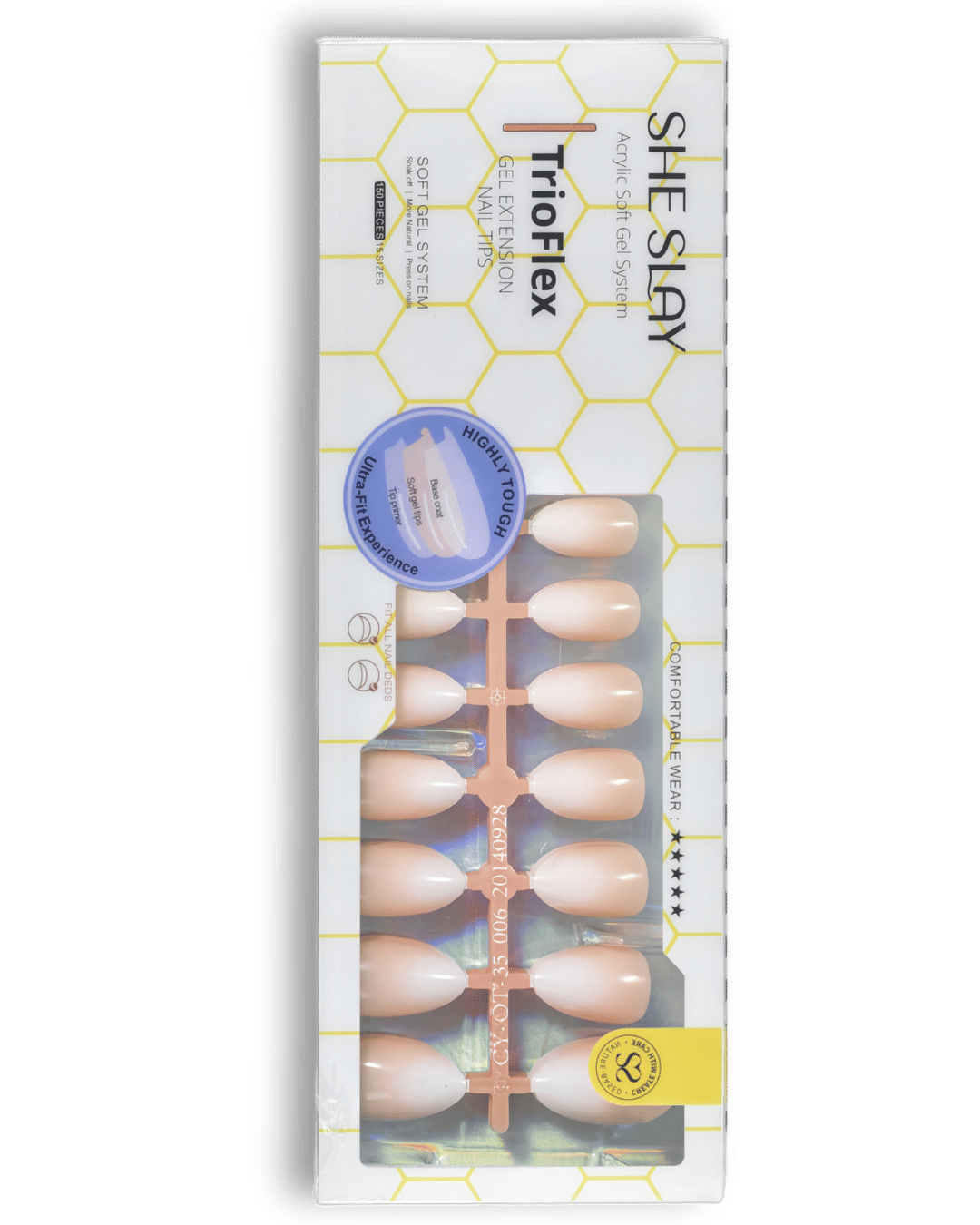 SheSlay Trio Flex Gel French Tip Nails Pre-Colored Press-On Nail Extensions 468652131