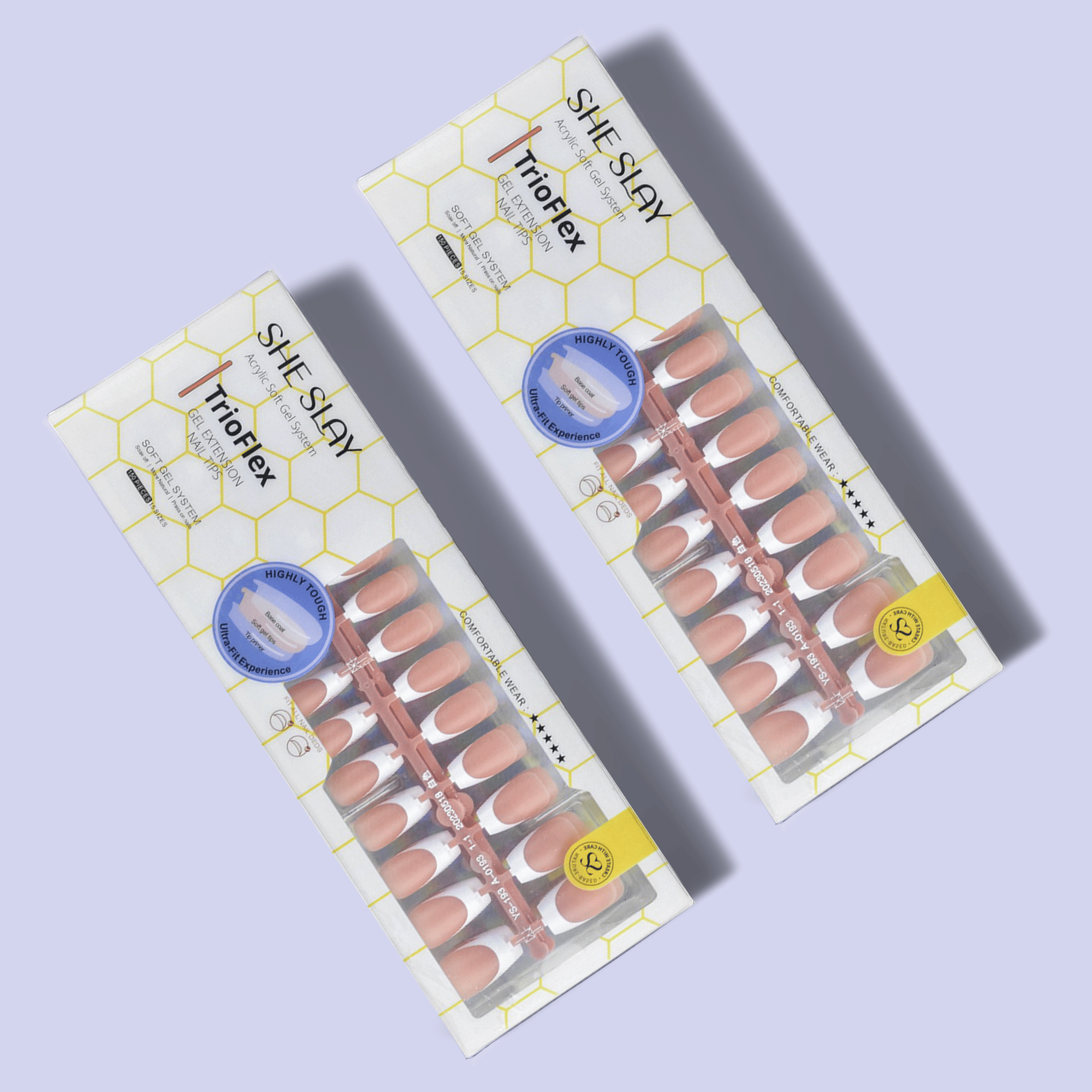 SheSlay Trio Flex Gel French Tip Nails Pre-Colored Press-On Nail Extensions 468651921