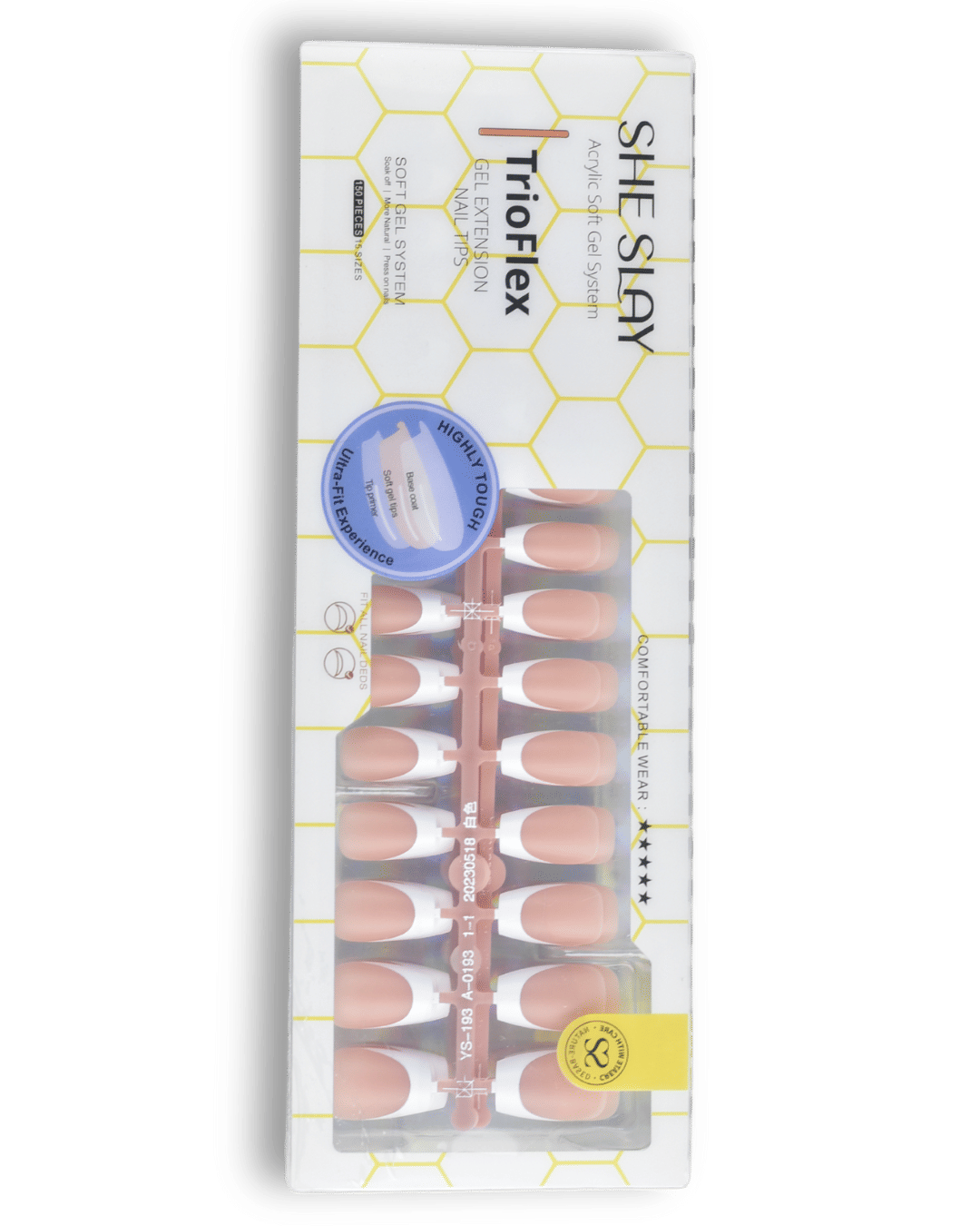 SheSlay Trio Flex Gel French Tip Nails Pre-Colored Press-On Nail Extensions 468652111