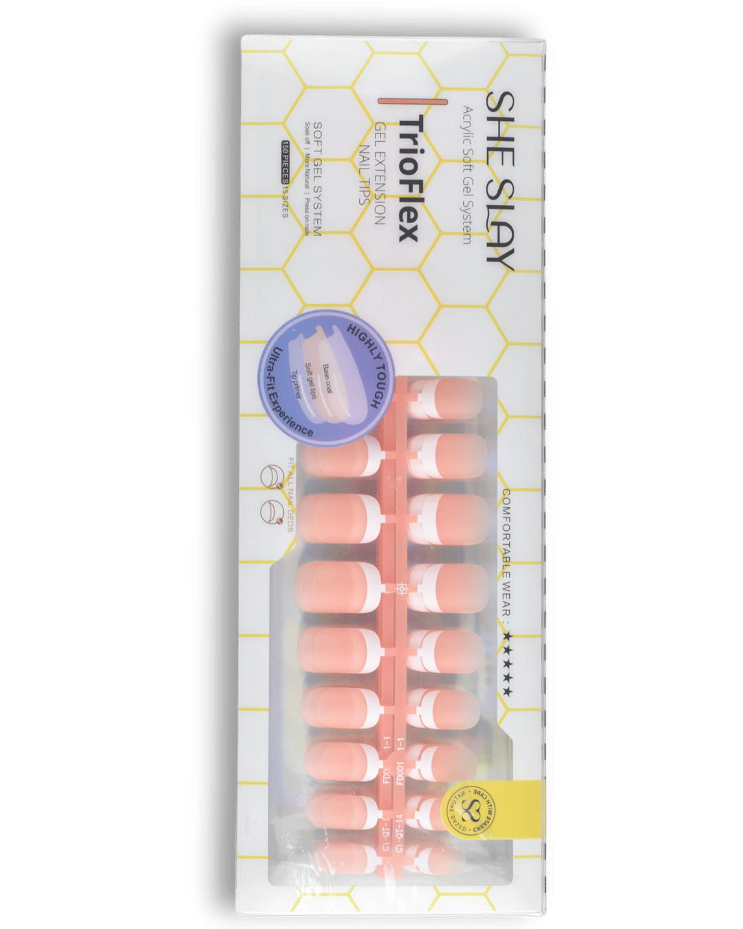 SheSlay Trio Flex Gel French Tip Nails Pre-Colored Press-On Nail Extensions 468652021