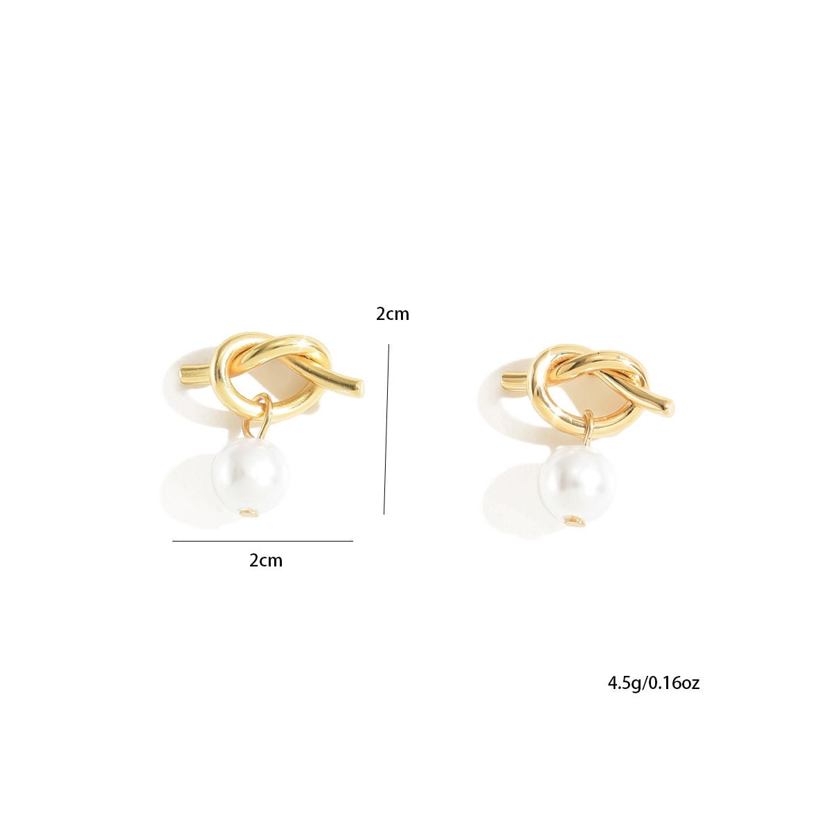 Lxalry Liquid Gold Knot & Pearl Stud Earrings 468656121