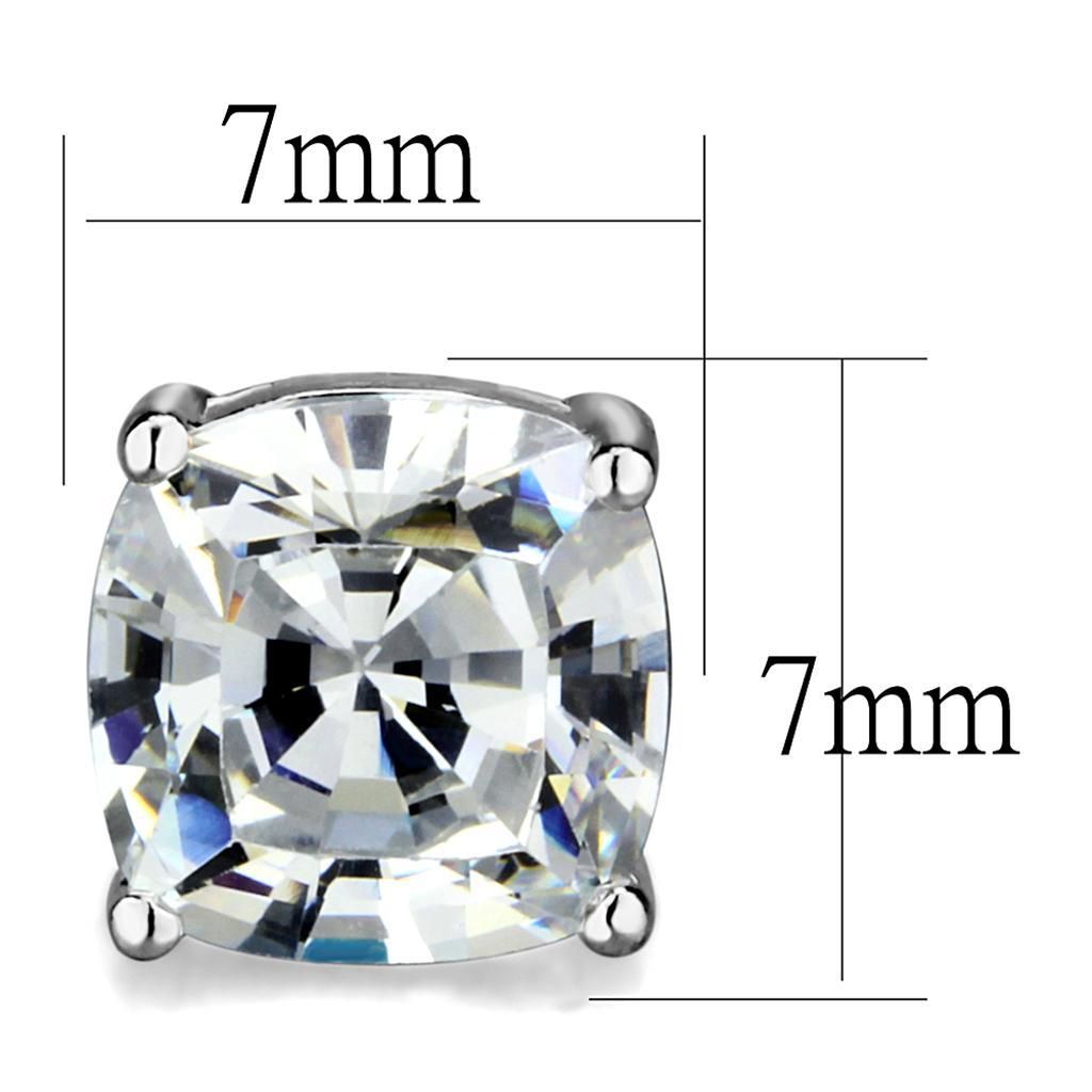 LO3948 - Rhodium Brass Earrings with AAA Grade CZ in Clear 468656391