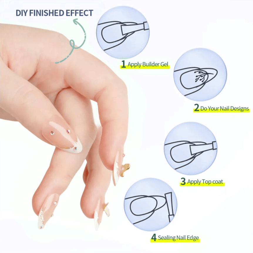 SheSlay Trio Flex Gel French Tip Nails Pre-Colored Press-On Nail Extensions 468651961