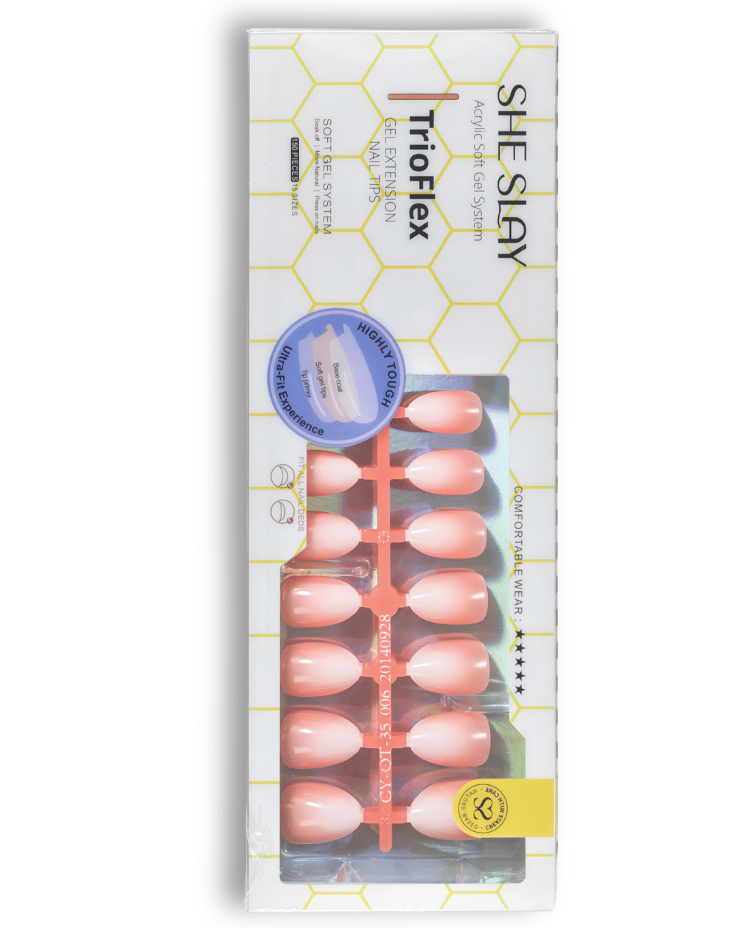 SheSlay Trio Flex Gel French Tip Nails Pre-Colored Press-On Nail Extensions 468652061