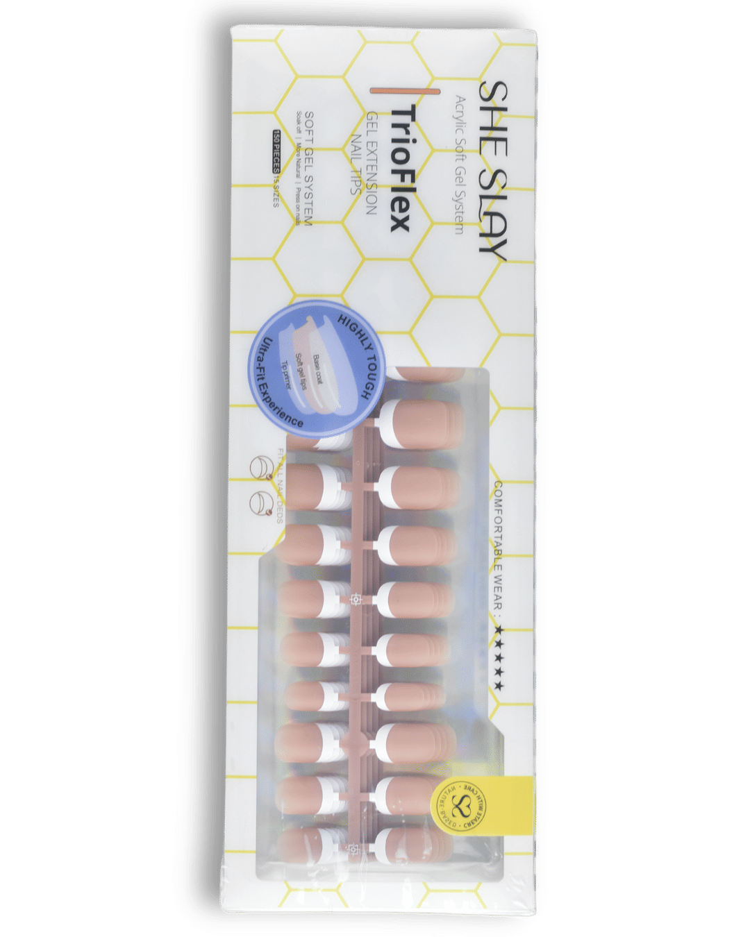 SheSlay Trio Flex Gel French Tip Nails Pre-Colored Press-On Nail Extensions 468652011