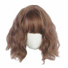 30 cm Brown Bob Short Curly Wave Synthetic Hair Wig